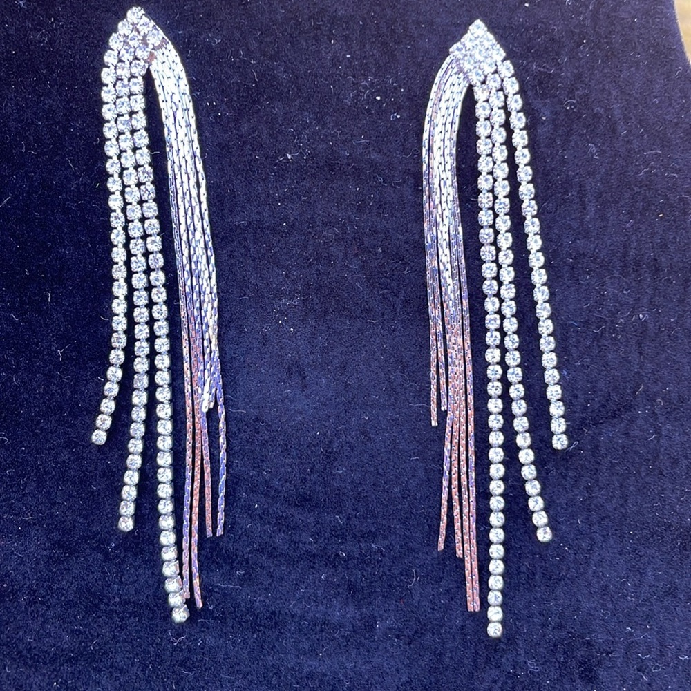 Silver Glitzy Bohemian Style Earrings